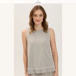 XCVI Gray Asymmetrical Sleeveless Tank Top